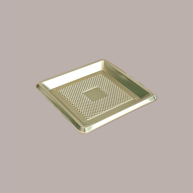 Mini Vassoio Quadrato per piccoli Dolci Dessert Monoporzione Quadrato Oro Medoro + Coperchio 12x12H8cm Alcas 100 pezz [f7ce3e5c]