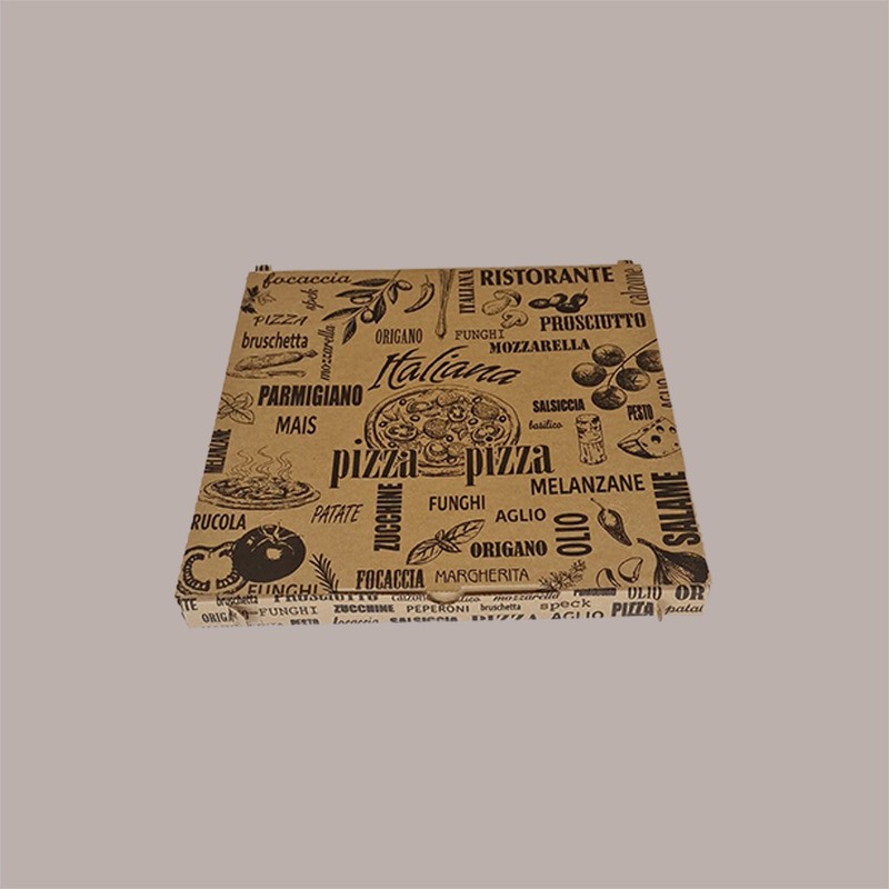 Scatola Carta Avana Naturale Vintage Asporto PIZZA 33x33H3 cm 25 pezzi [08744d4f]