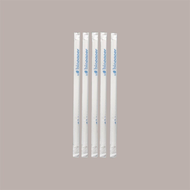 100 Pz Cannucce Dritte Lunghe in Carta Colori Assortiti Imbustate Singolarmente Foro 8mm H 200mm [cb755fe3]
