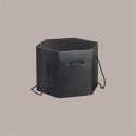 Scatola Segreto Porta Panettone Esagonale Grafica Seta Nero con Cordini 245x245H180 mm 5 pezzi [31ed2c39]