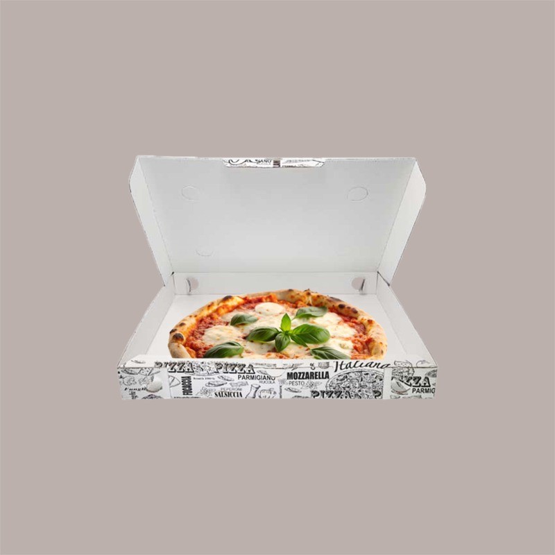 Scatola Carta Bianca Vintage Asporto PIZZA 33x33H3 cm 25 pezzi [6f67b735]