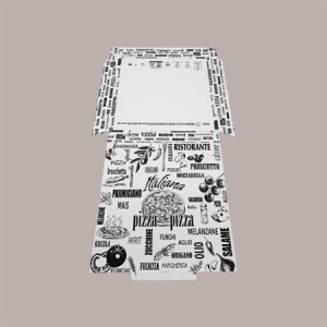 Scatola Carta Bianca Vintage Asporto PIZZA 33x33H3 cm 25 pezzi [dd2a312f]