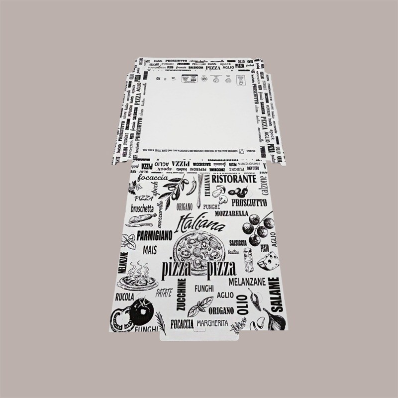 Scatola Carta Bianca Vintage Asporto PIZZA 33x33H3 cm 25 pezzi [dd2a312f]