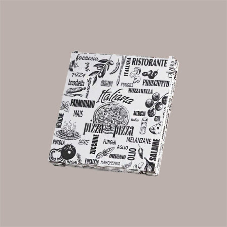 Scatola Carta Bianca Vintage Asporto PIZZA 33x33H3 cm 100 pezzi [eecef755]