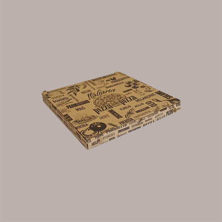 Scatola Carta Avana Naturale Vintage Asporto PIZZA 33x33H3 cm 100 pezzi [a2d7917b]