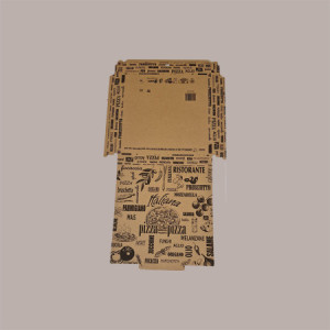 Scatola Carta Avana Naturale Vintage Asporto PIZZA 33x33H3 cm 100 pezzi [15b27e59]