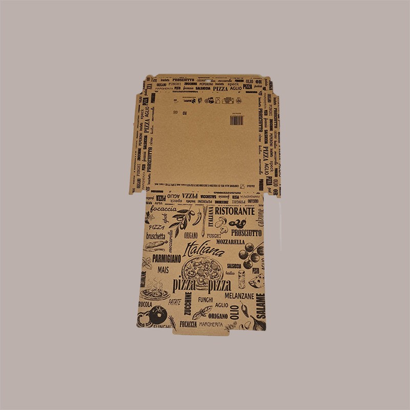 Scatola Carta Avana Naturale Vintage Asporto PIZZA 33x33H3 cm 100 pezzi [15b27e59]