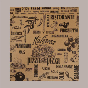 Scatola Carta Avana Naturale Vintage Asporto PIZZA 33x33H3 cm 100 pezzi [10e23947]