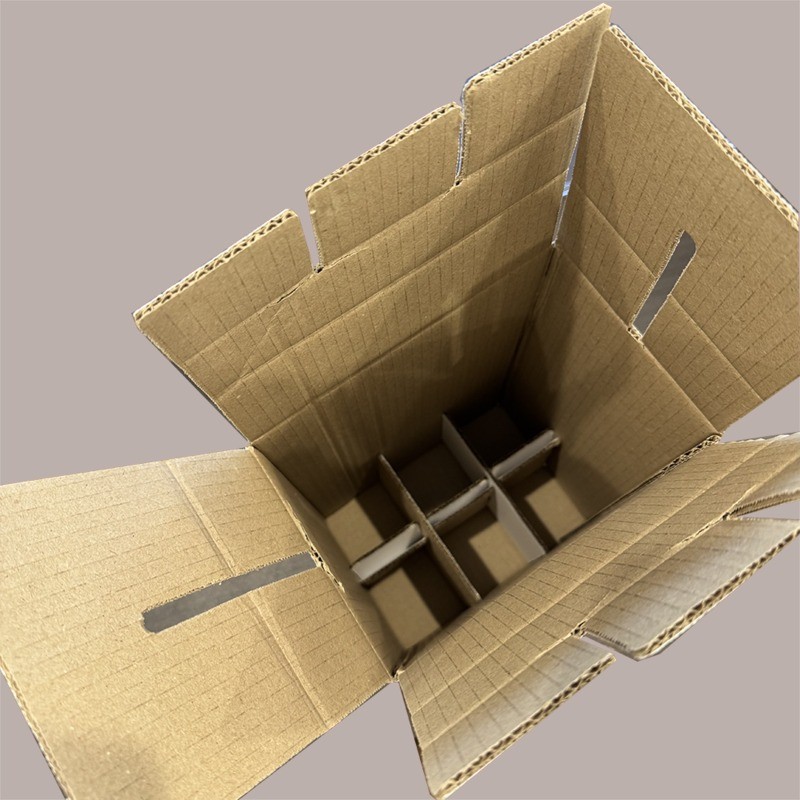 Scatola Automontante Porta 6 Bottiglie con Stampa e Sezioni Interne 200x139x305H mm 10 pezzi [d4d3b9aa]