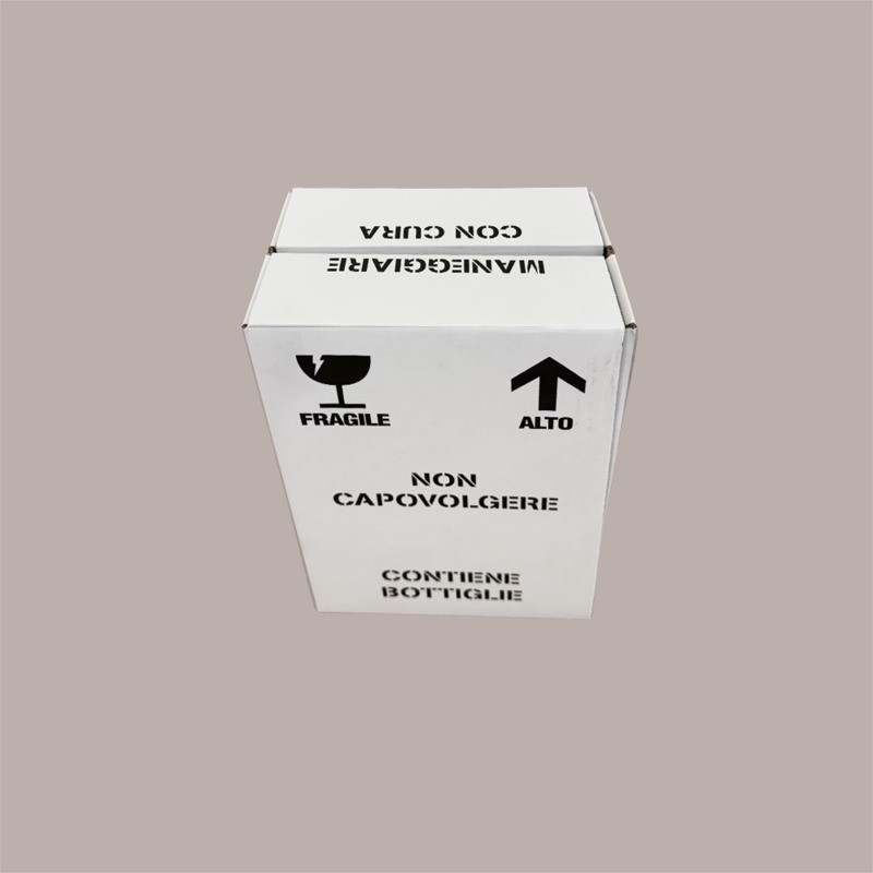 Scatola Automontante Porta 6 Bottiglie con Stampa e Sezioni Interne 200x139x305H mm 10 pezzi [d183feb4]