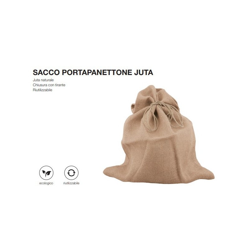 Sacco Porta Panettone in Juta chiusura con Laccio 37xH40 cm 10 pezzi [d914b677]