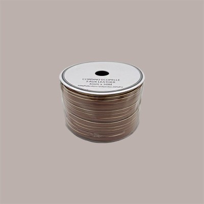 Cordino in Ecopelle Finta Pelle Cioccolato e Oro per Confezioni Regalo 3 mmx50 mt 2 Pezzi [cf9f540f]