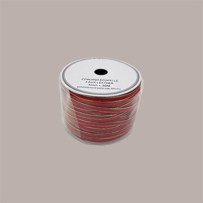 Cordino in Ecopelle Finta Pelle Rosso e Oro per Confezioni Regalo 3 mmx50 mt 2 Pezzi [48338c0e]