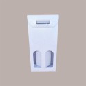 Scatola Astuccio Porta 2 Bottiglie 750 ml Olio Vino in Cartoncino Bianco grafica effetto pelle 180x90H385mm 10 Pezzi [f49ef716]