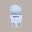 10 Pz Scatola Astuccio Porta 2 Bottiglie 750 ml Olio Vino in Cartoncino Bianco grafica effetto pelle 180x90H385mm [f1ceb008]