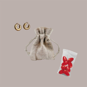 Sacchetti in Cotone Naturale Multiuso Riutilizzabili 9xH12 cm 10 pezzi