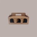 Scatola Astuccio Porta 3 Vasetti Confetture e Creme in Cartoncino Avana 250x80H90mm 10 pezzi [def84288]