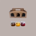 Scatola Astuccio Porta 3 Vasetti Confetture e Creme in Cartoncino Avana 250x80H90mm 10 pezzi [07de0185]