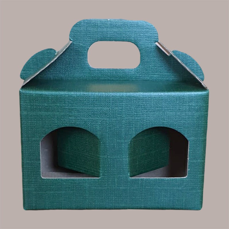 Scatola Astuccio Porta 2 Vasetti Salse Creme in Cartoncino Seta Verde 130x60H90mm 10 PEZZI [3049fbcb]
