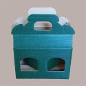 Scatola Astuccio Porta 2 Vasetti Salse Creme in Cartoncino Seta Verde 130x60H90mm 10 PEZZI [87543acf]