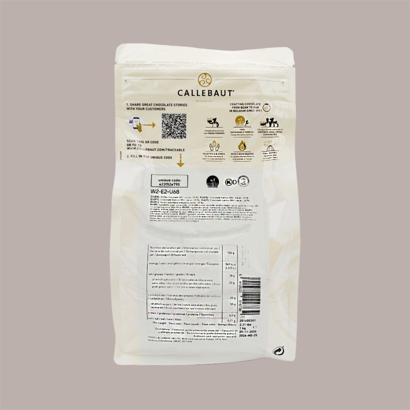Cioccolato Copertura Bianco W2 Callets 34/36 M.G. Callebaut 1 Kg [abdf1f60]