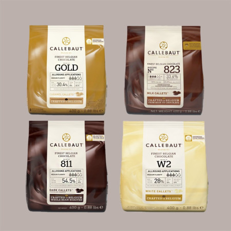 Bundle Copertura di Cioccolato al Latte, Fondente, Bianco, Caramello, Finest Belgian Chocolate Callebaut Callets, Con [2041cb91]