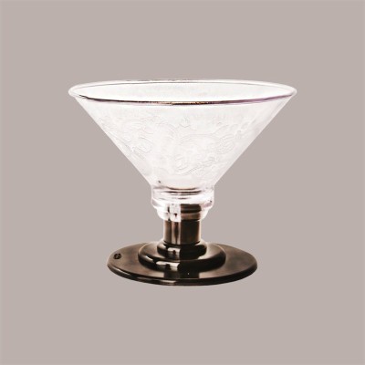 Coppa EIS Riutilizzabile in Plexiglass Trasparente con Base Nera, Ideale per Gelato, 600 cc [a9b4a293]