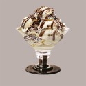 Coppa EIS Riutilizzabile in Plexiglass Trasparente con Base Nera, Ideale per Gelato, 600 cc [7092e19e]