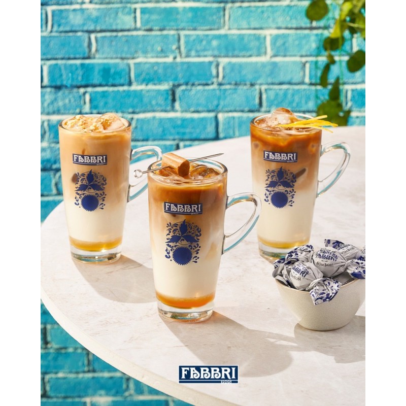 Starter Set Iced Latte Fabbri con 4 Sciroppi 1 L e set 6 Bicchieri Latte [7652d161]