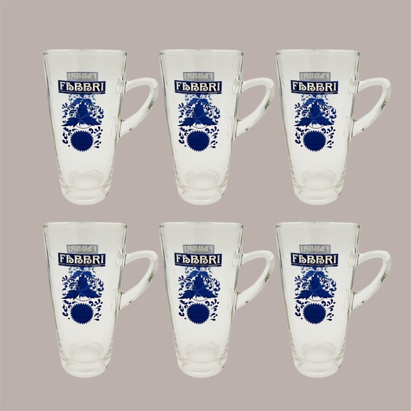 Starter Set Iced Latte Fabbri con 4 Sciroppi 1 L e set 6 Bicchieri Latte [c14f1065]