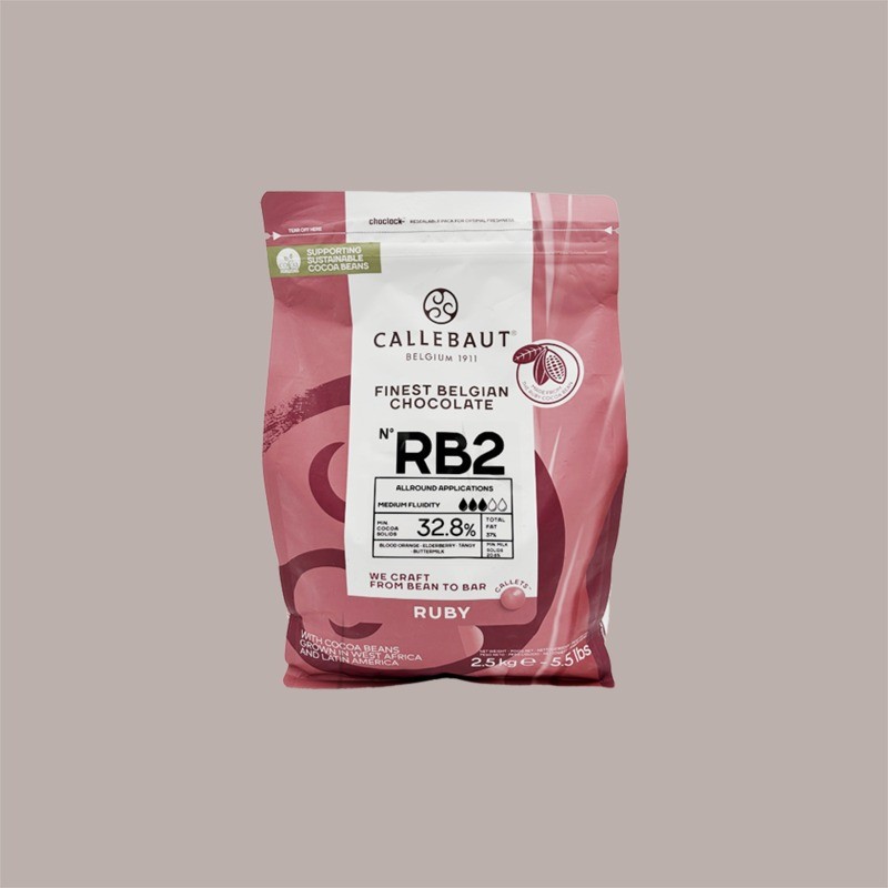 Cioccolato di Copertura Rosa Naturale RUBY RB2 in Bottoni Callebaut 2,5 Kg [98247944]