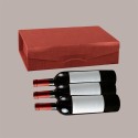 Scatola Gift Lusso Porta 3 Bottiglie Seta Bordeaux 340x270x90 mm 10 Pezzi [92990a80]