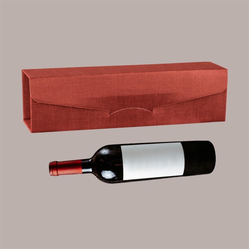 Scatola Gift Lusso Porta 1 Bottiglia Seta Bordeaux 340x90x90 mm 10 Pezzi [1b6c6382]