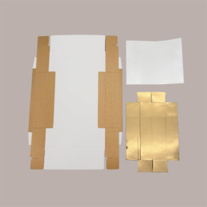 Scatola Porta Cioccolatini e Prodotti Dolciari in Fibra Oro con Fascia 145x145H35 mm 10 Pezzi [5c919a9c]