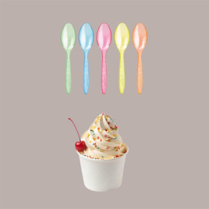 Cucchiaino Riutilizzabile Multicolor 13 cm Ideale per Dolci e Dessert 500 pezzi