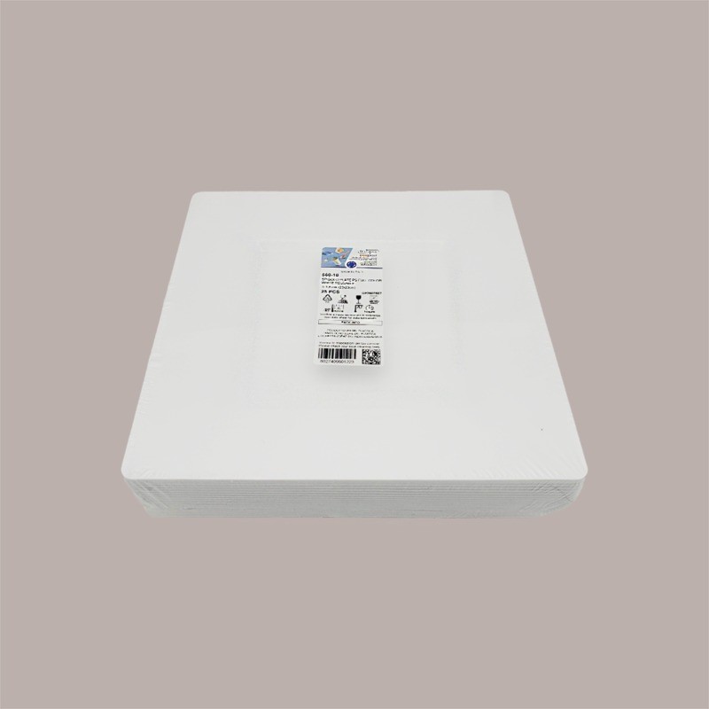 Piatto Spigolo Riutilizzabile PS Polistirene Bianco 23x23 cm 25 Pezzi [86e206ee]