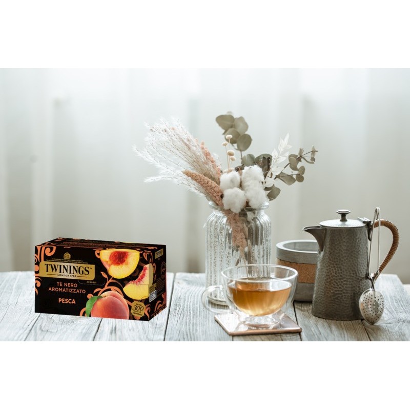 Filtri Bustine Tè Nero Aromatizzato alla Pesca TWININGS 2 x 25 Filtri [f8ea261a]