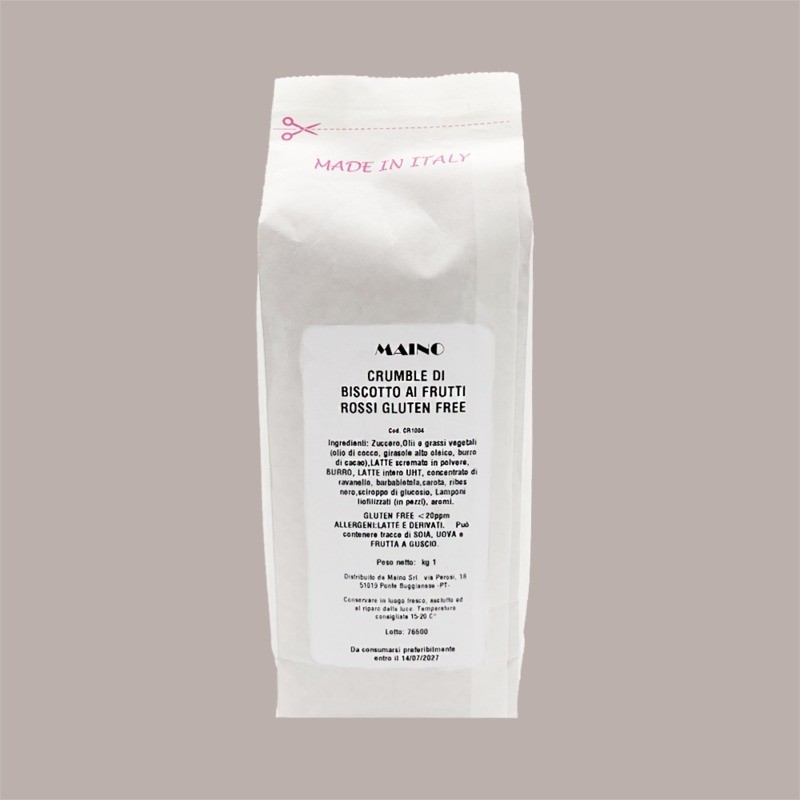 Crumble Granella al Gusto di Frutti Rossi Ideale per Dolci Yogurt Gelato Gluten Free 1 Kg [e18fafdb]