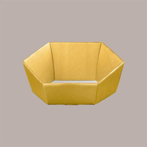 Cesto Vassoio Esagonale Fibra Oro per Cesti Regalo 380x300 H100 mm 5 Pezzi [ddbf7624]