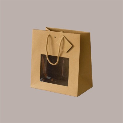 Shopper Busta Carta Kraft Lusso Avana Ideale come Portabottiglie 250/500 ml Birra 22,5+15x26 cm 10 pezzi [99457c50]