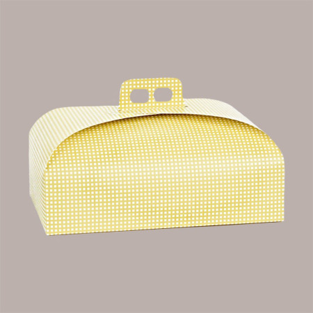 Scatola Porta Colomba Giallo a Quadretti 335x235 H90 mm 10 pezzi [c98f95bc]