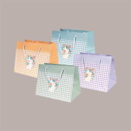 Shoppers Elegante Regalo Porta Colomba Grafica Quadretti Mix 32 + 22 x 26 cm 12 Pz [ea5c931e]