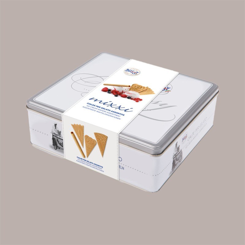 Mixxi Cialde Wafer Sigarette e Ventagli Assortiti per Gelato in Latta Bussy 180 pezzi [b91b9ce5]