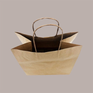 Borsa Carta Avana Shopper Base Larga Gelateria 25+15H24 cm 30 Pz