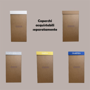Fondo Cestino Raccolta Differenziata in Carta Automontante Avana 38x38 H 77 cm 2 pezzi [5933183b]