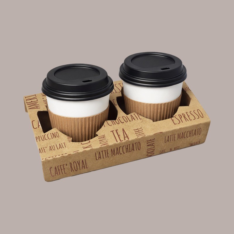 Vassoio Cestino Speed Porta 2 Bicchieri per Cappuccino 7oz 100 Pezzi [1690be83]