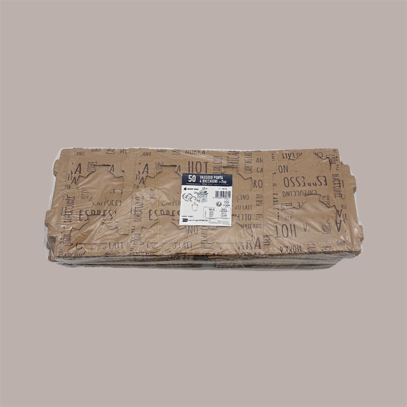 Vassoio Cestino Speed Porta 4 Bicchieri per Cappuccino 7oz 100 Pezzi [f67bb612]