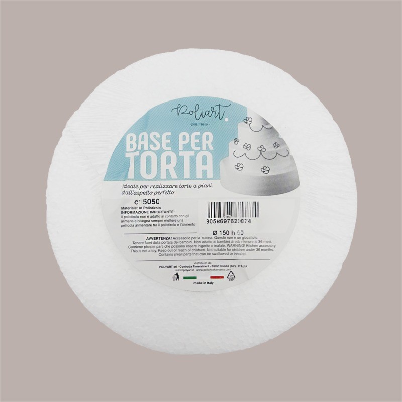 Base per Torta in Polistirolo Dm 15 cm H 5 cm 10 pezzi [98c9c172]