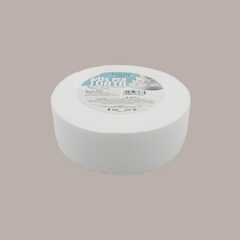 Base per Torta in Polistirolo Diametro 20 cm H 7,5 cm 10 pezzi [cdcd00bb]