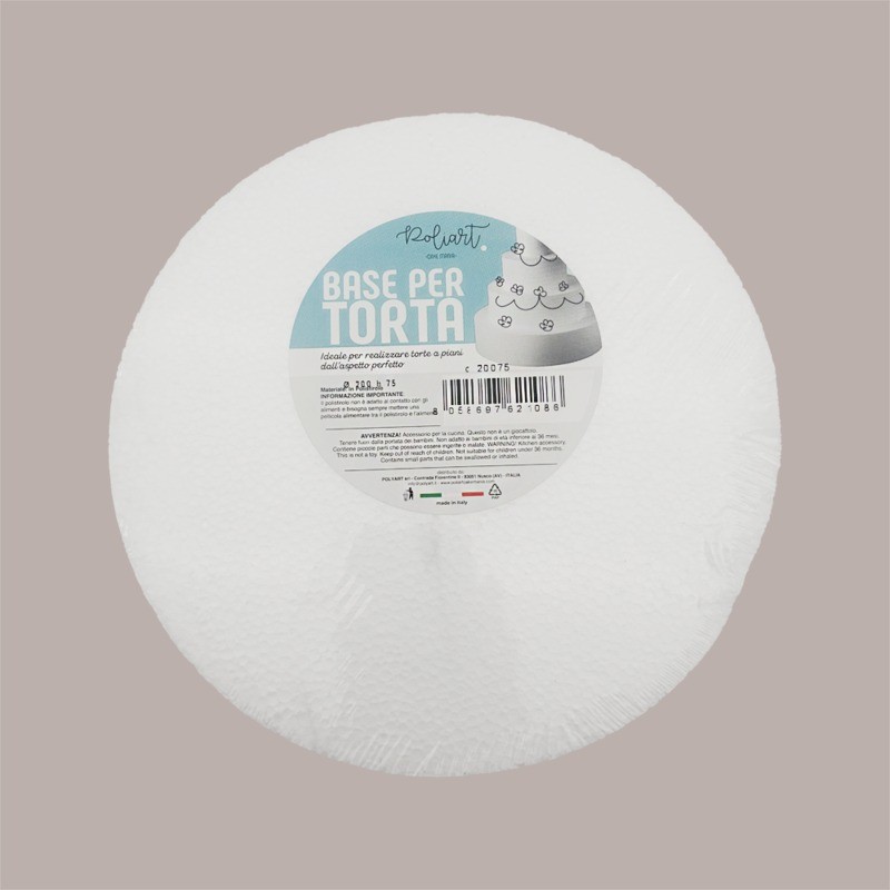 Base per Torta in Polistirolo Diametro 20 cm H 7,5 cm 10 pezzi [a6a6c5ac]